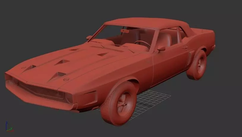 F Mustang Mk1 Shelby GT500 convertible 1969 3D print model_1