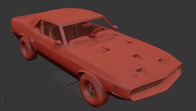 F Mustang Mk1 Shelby GT500 convertible 1969 3D print model_0