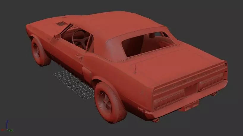 F Mustang Mk1 Shelby GT500 convertible 1969 3D print model_2