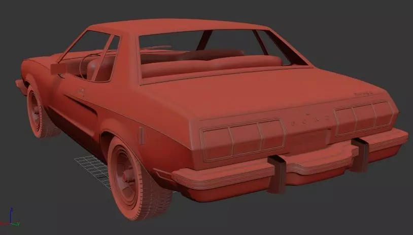 F Mustang MkII coupe 1974 3D print model_2