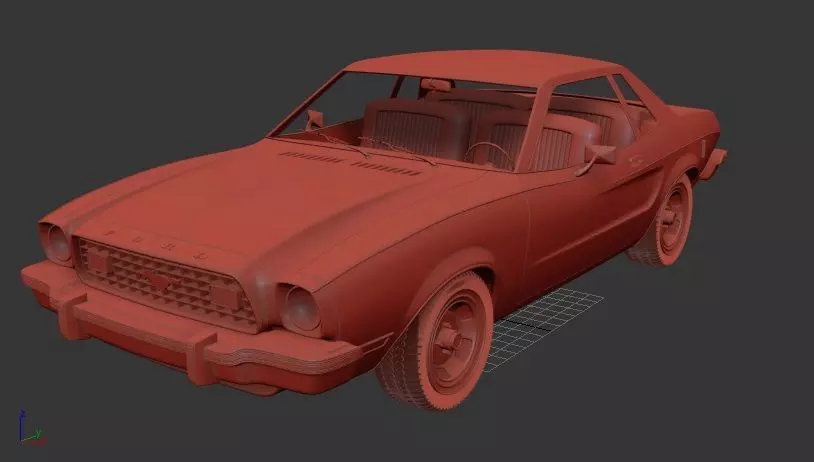 F Mustang MkII coupe 1974 3D print model_1