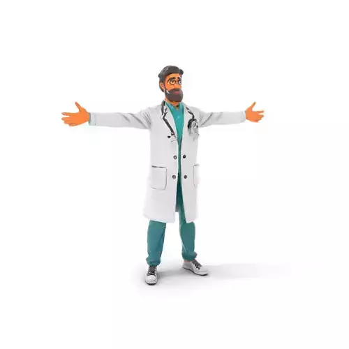 Doctor Character Model Pack with Detailed Outfit and Accessories Low-poly 3D model