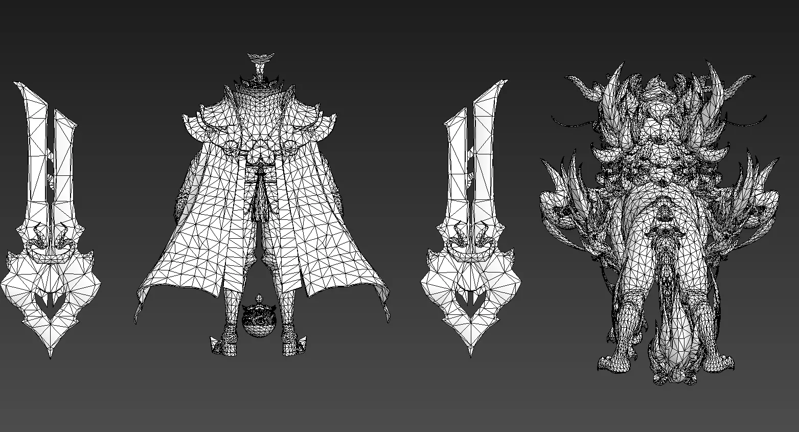 Beast warrior Low-poly 3D model_19