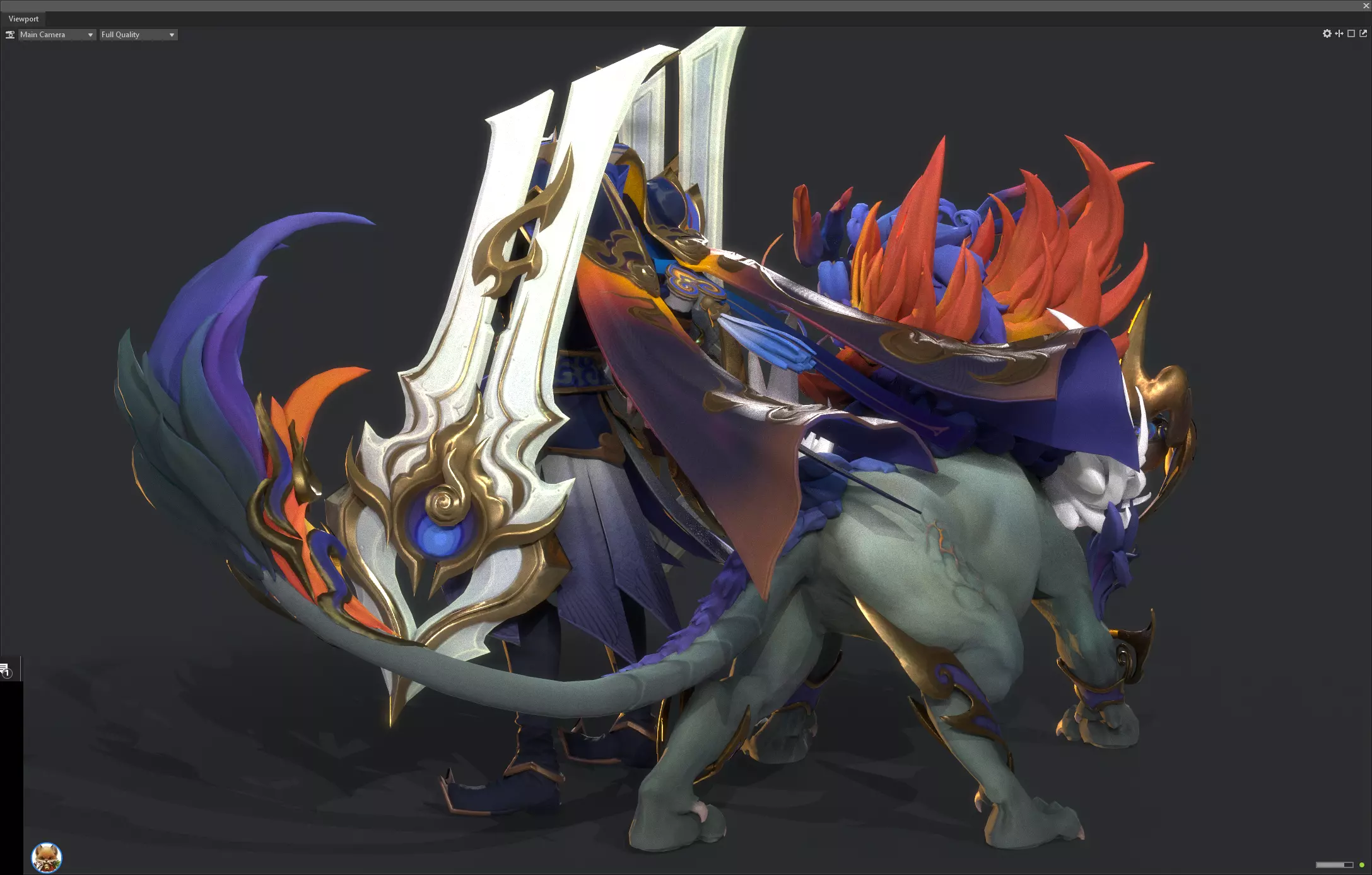 Beast warrior Low-poly 3D model_4