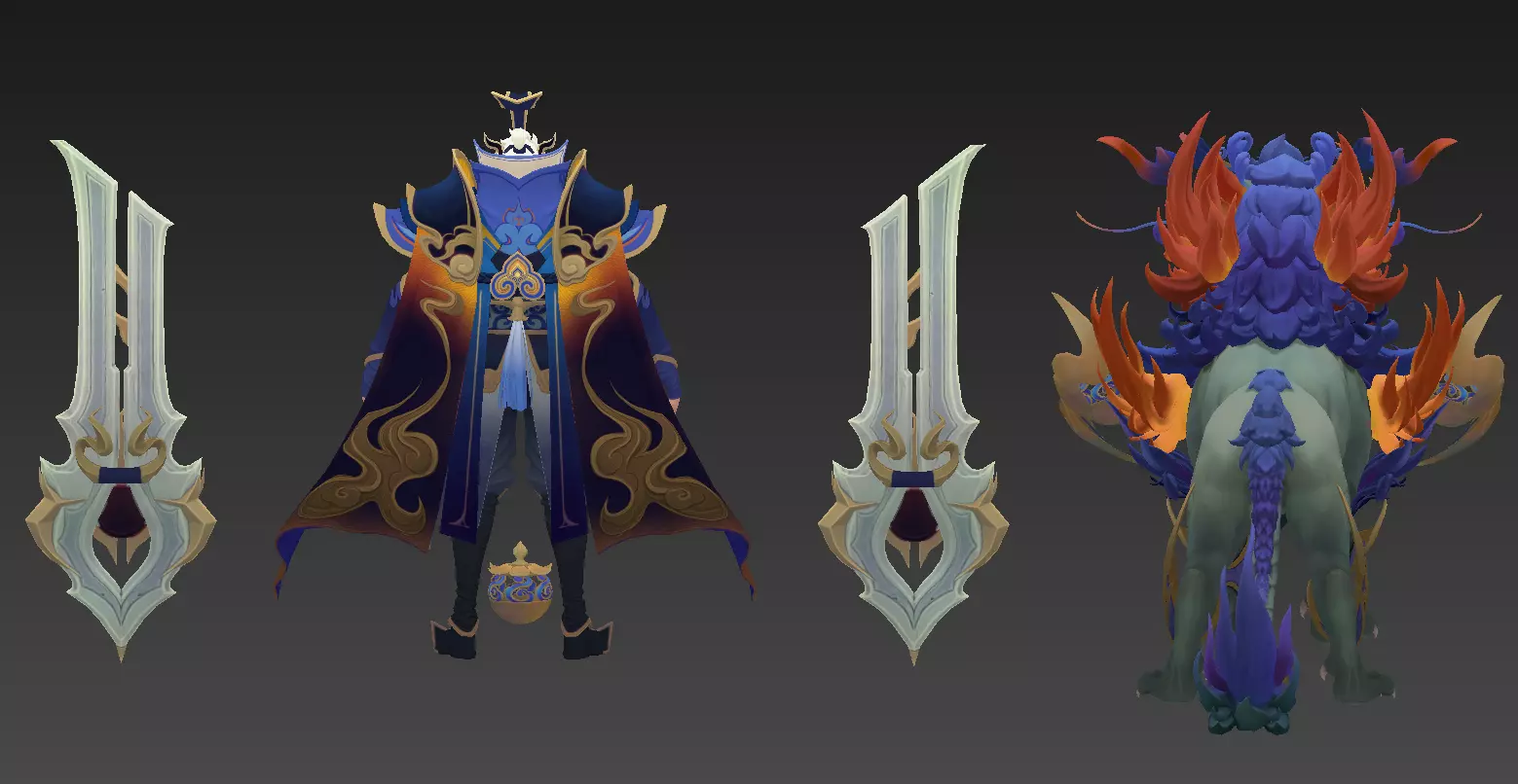 Beast warrior Low-poly 3D model_17