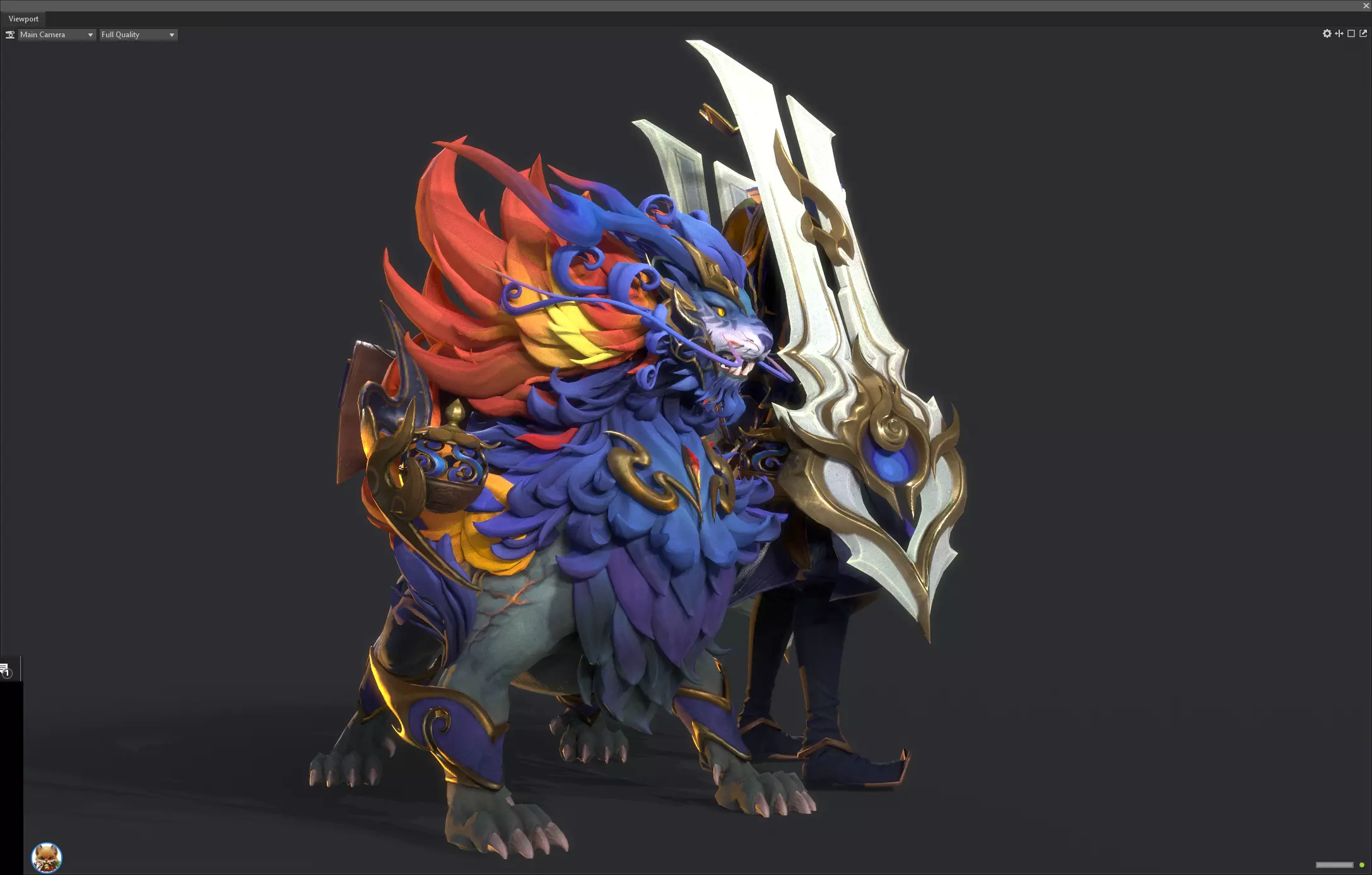 Beast warrior Low-poly 3D model_9