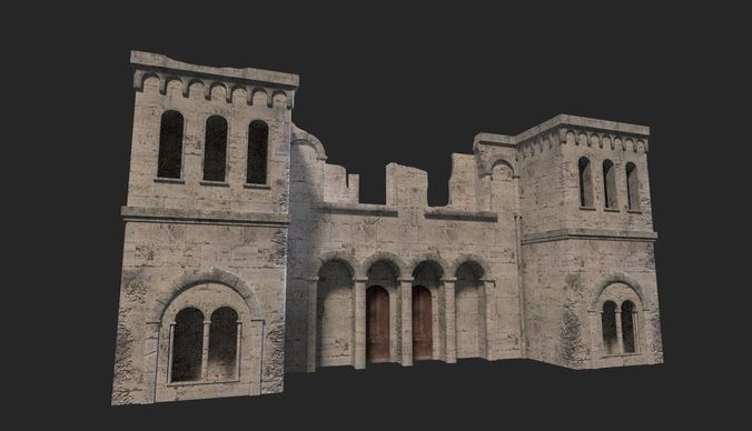 Medieval ruin Low-poly 3D model