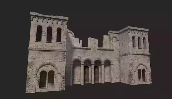 Medieval ruin Low-poly 3D model
