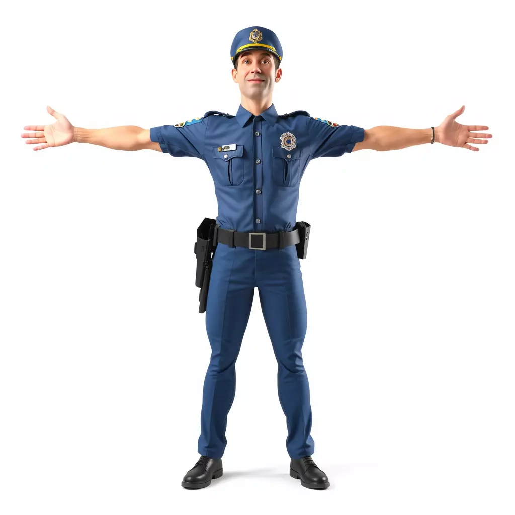 Police Officer Character Model Pack Low-poly 3D model_2