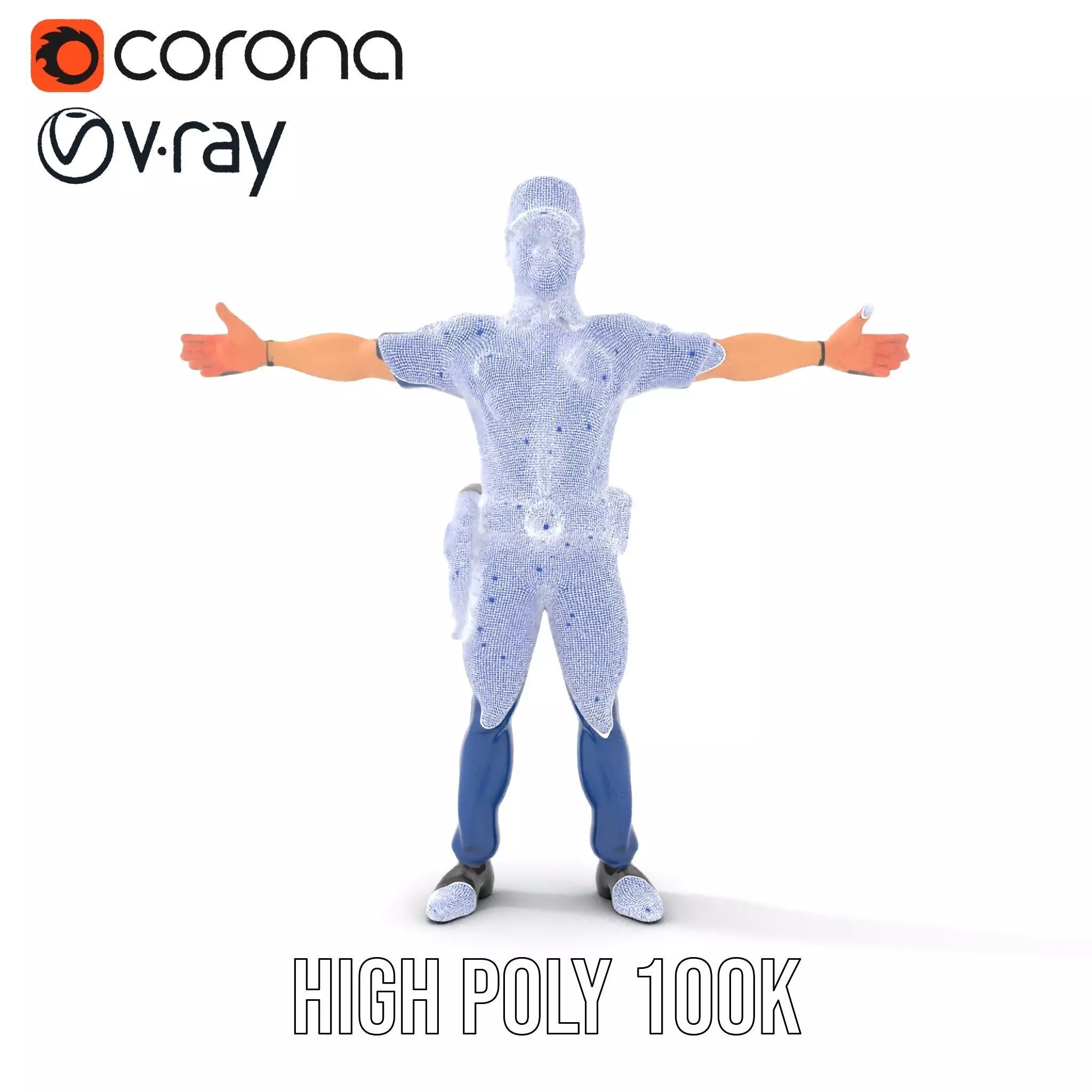 Police Officer Character Model Pack Low-poly 3D model_26