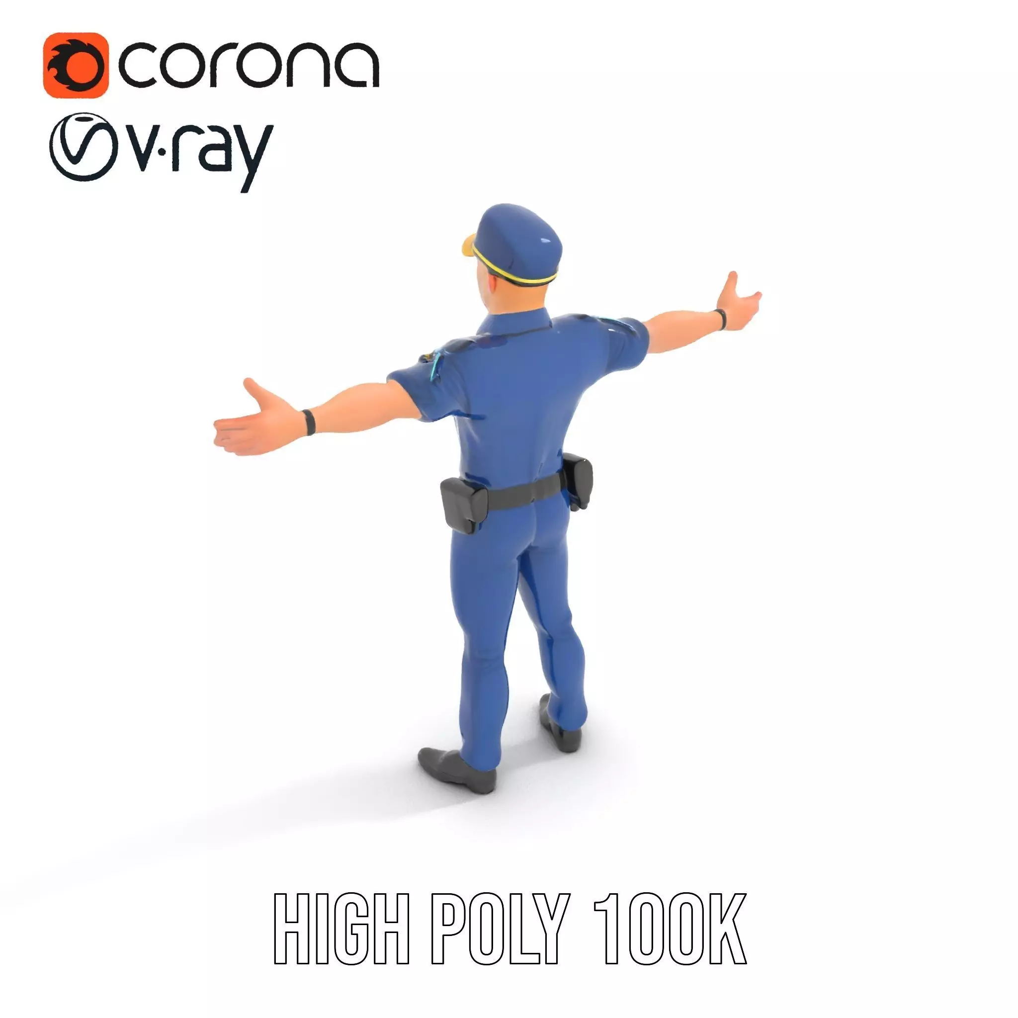 Police Officer Character Model Pack Low-poly 3D model_11