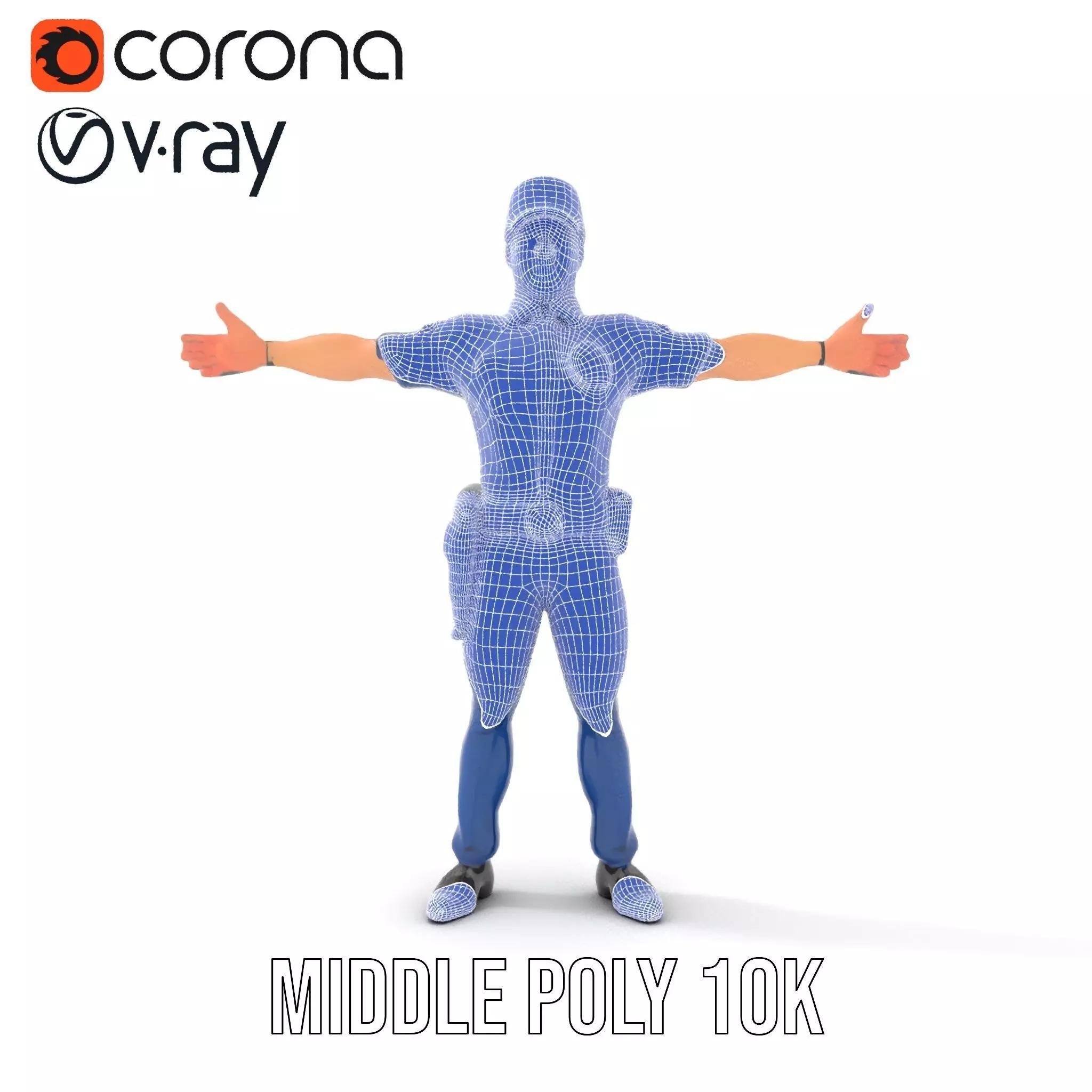 Police Officer Character Model Pack Low-poly 3D model_27