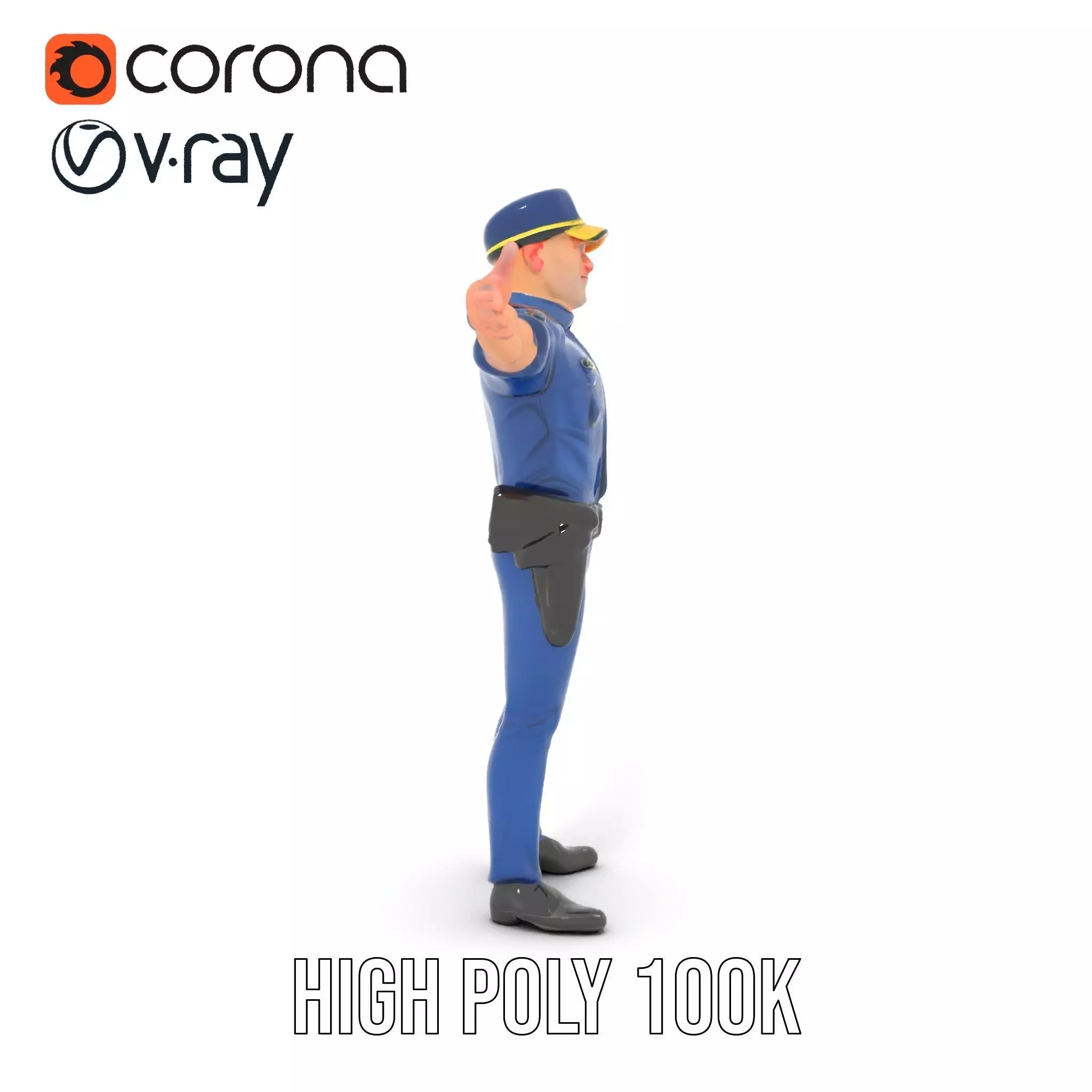 Police Officer Character Model Pack Low-poly 3D model_20