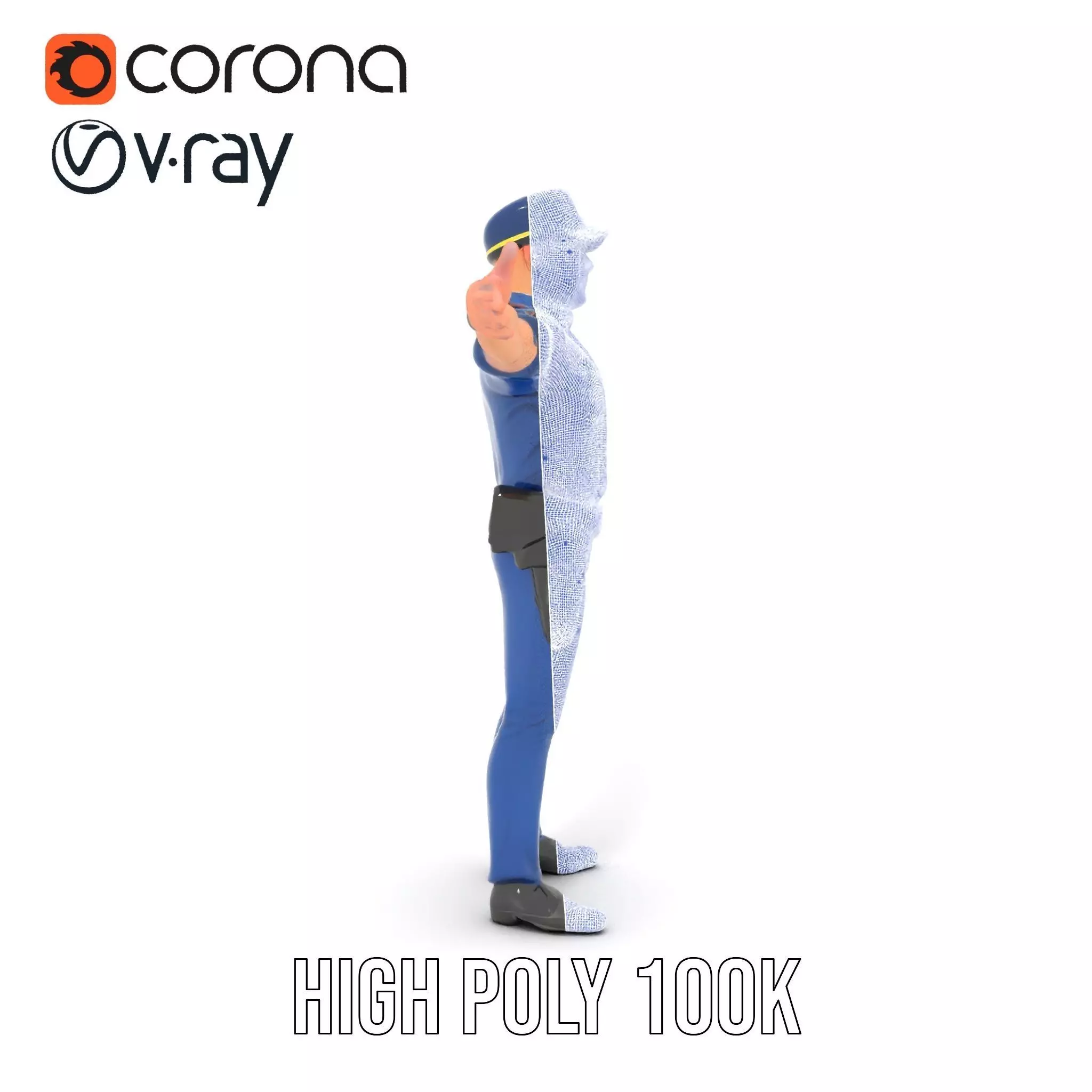 Police Officer Character Model Pack Low-poly 3D model_34