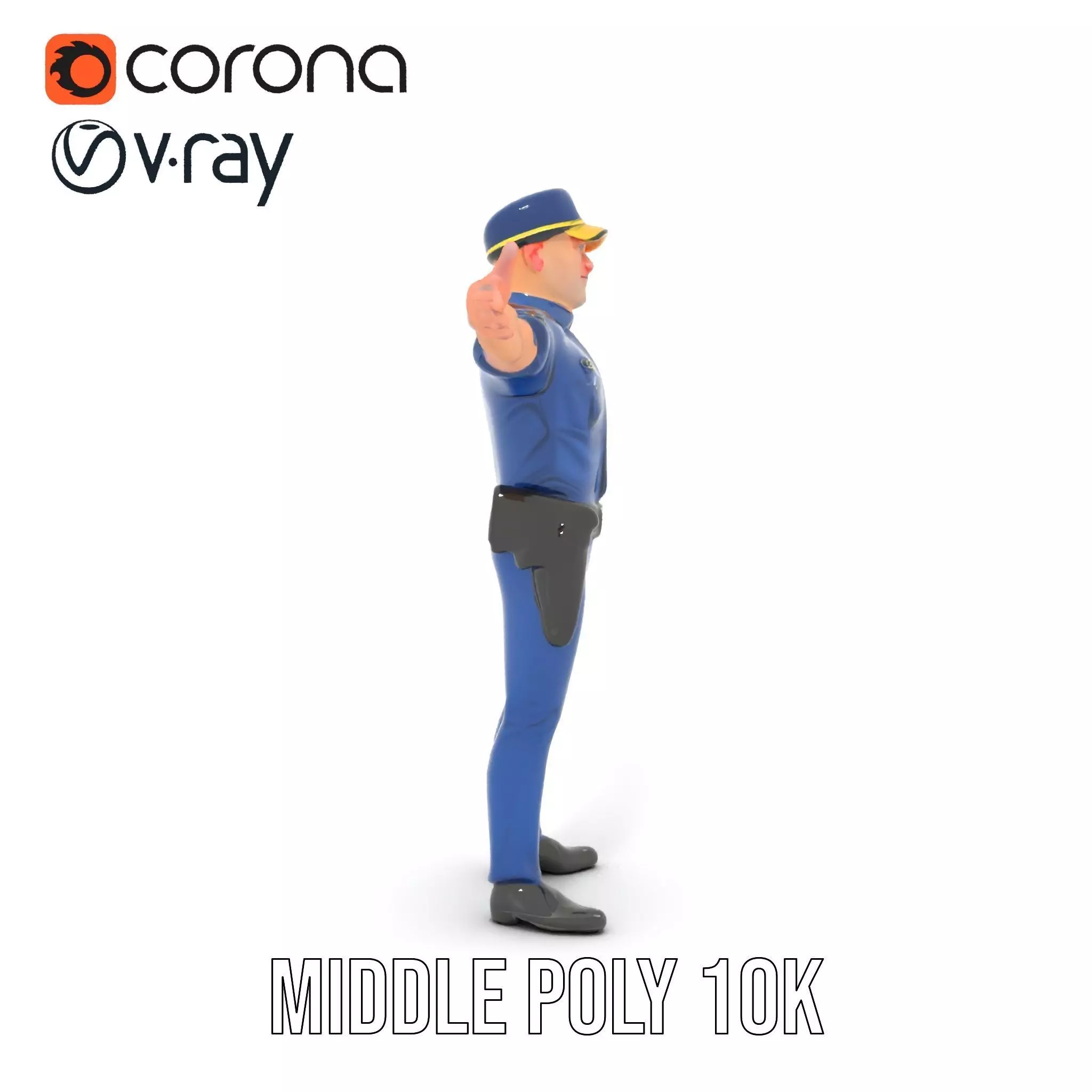 Police Officer Character Model Pack Low-poly 3D model_30