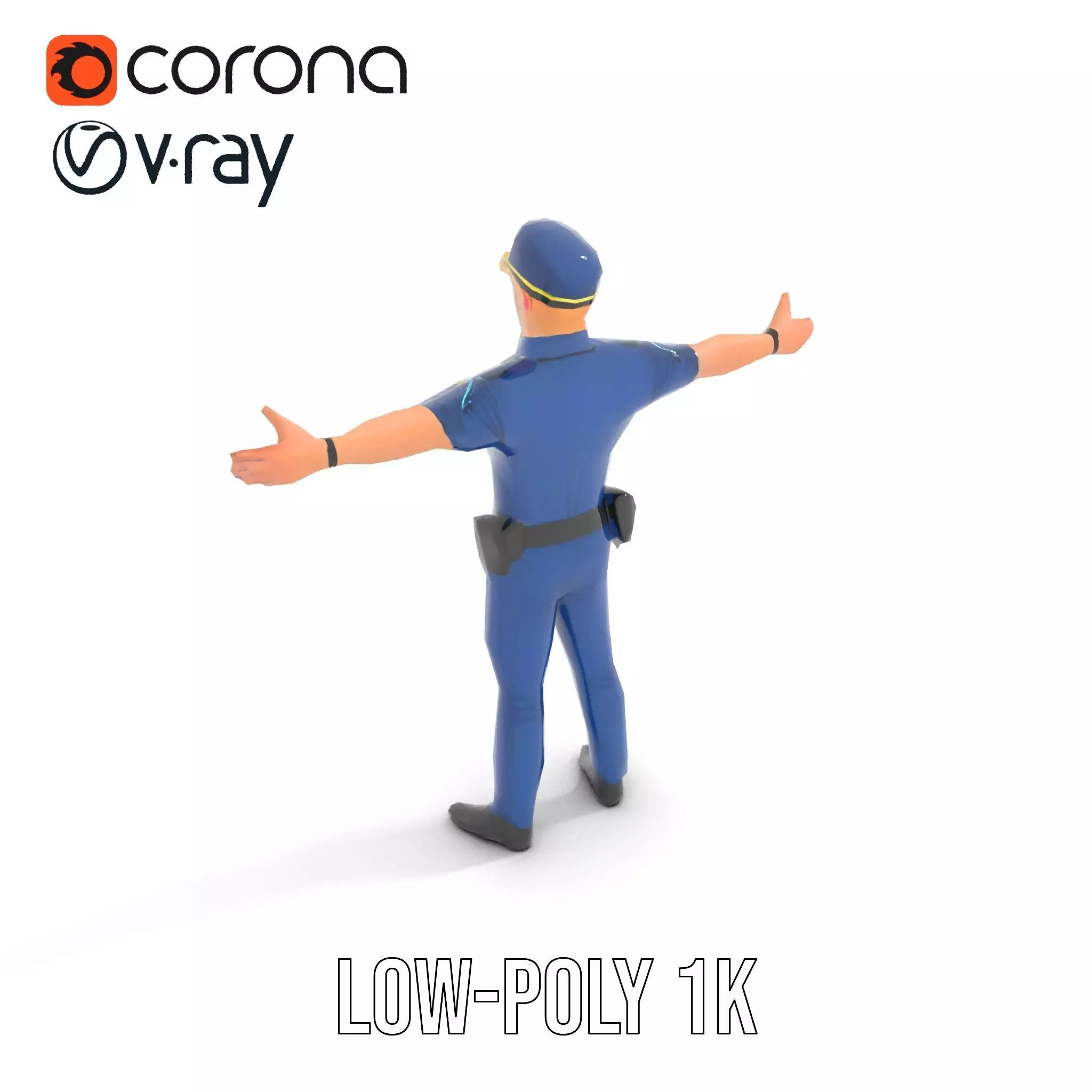 Police Officer Character Model Pack Low-poly 3D model_19