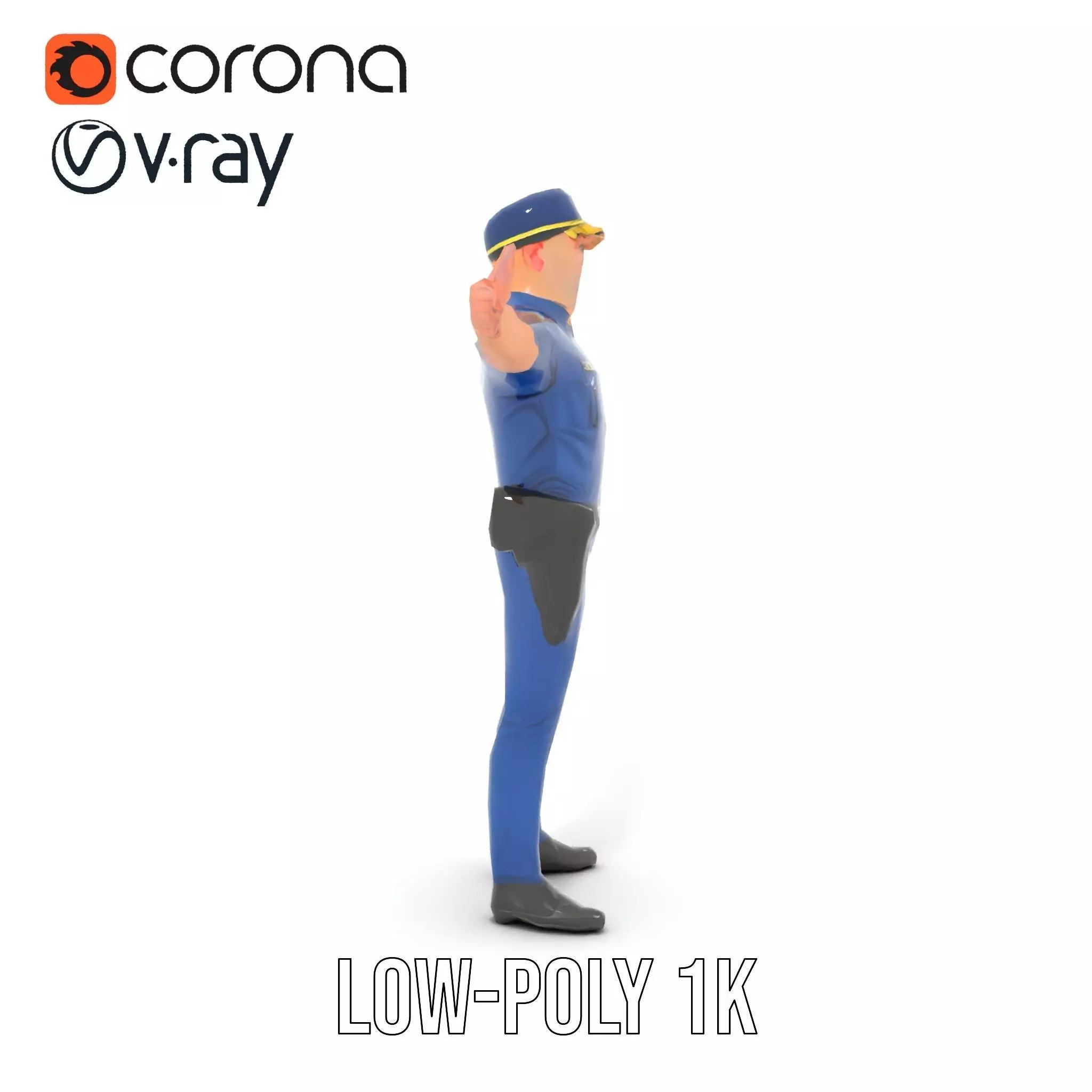 Police Officer Character Model Pack Low-poly 3D model_22