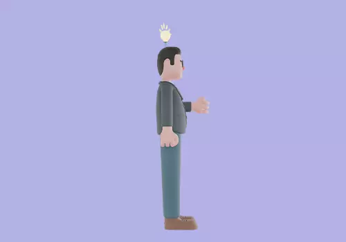 Stylized 3D Male Teacher Character - Cartoon Pointing Idea Pose 3D model_5