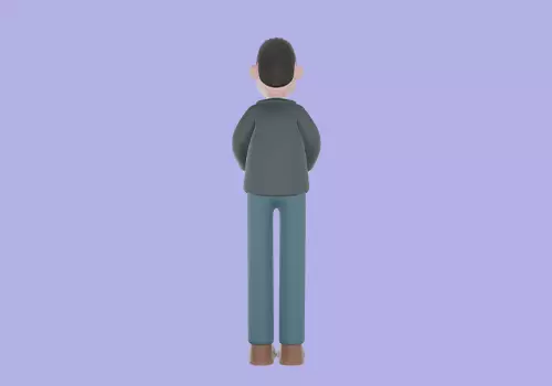 Stylized 3D Male Teacher Character - Cartoon Idea Offering Pose 3D model_4