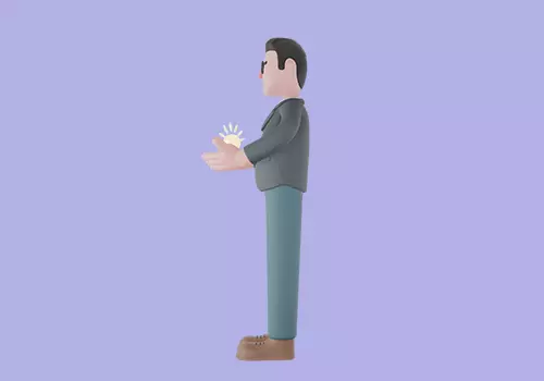Stylized 3D Male Teacher Character - Cartoon Idea Offering Pose 3D model_3