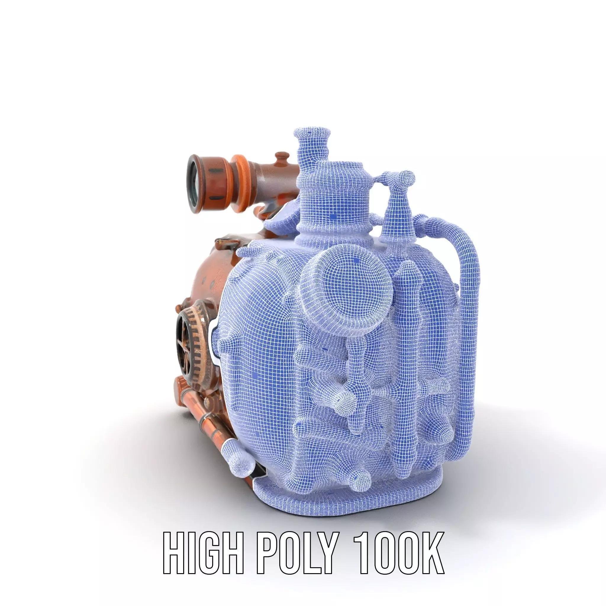 Steampunk Boiler Model Pack with Intricate Details Low-poly 3D model_4