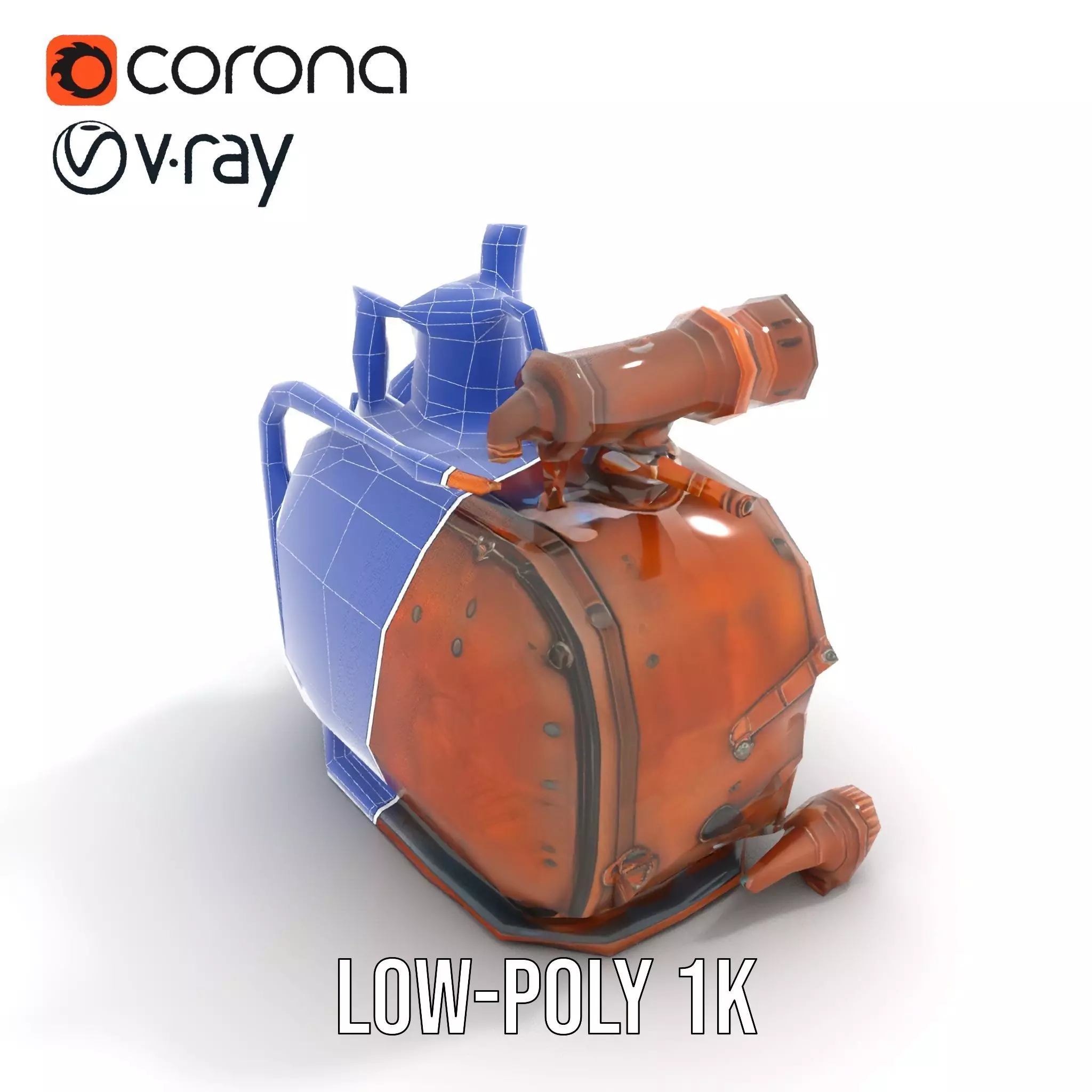 Steampunk Boiler Model Pack with Intricate Details Low-poly 3D model_27