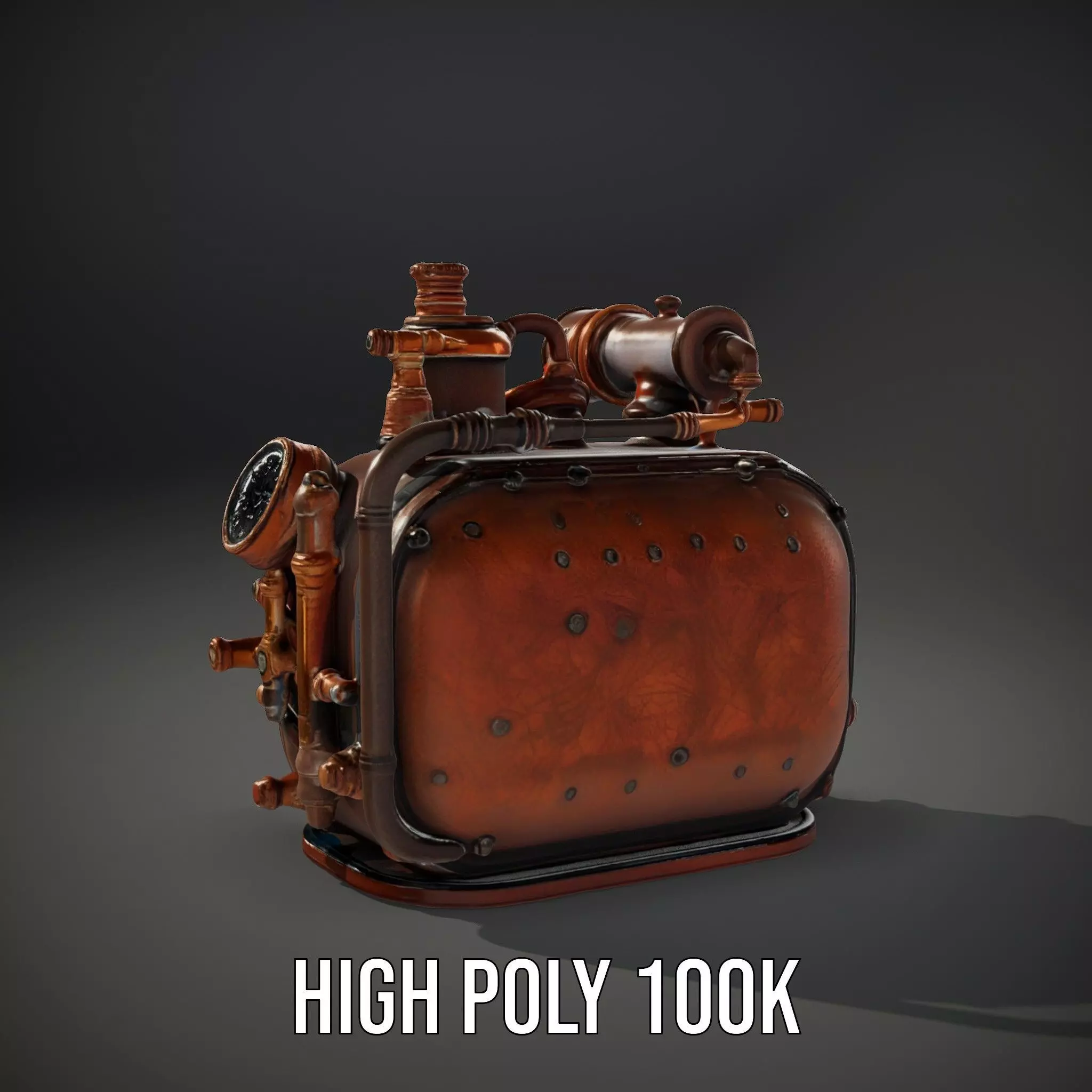 Steampunk Boiler Model Pack with Intricate Details Low-poly 3D model_10