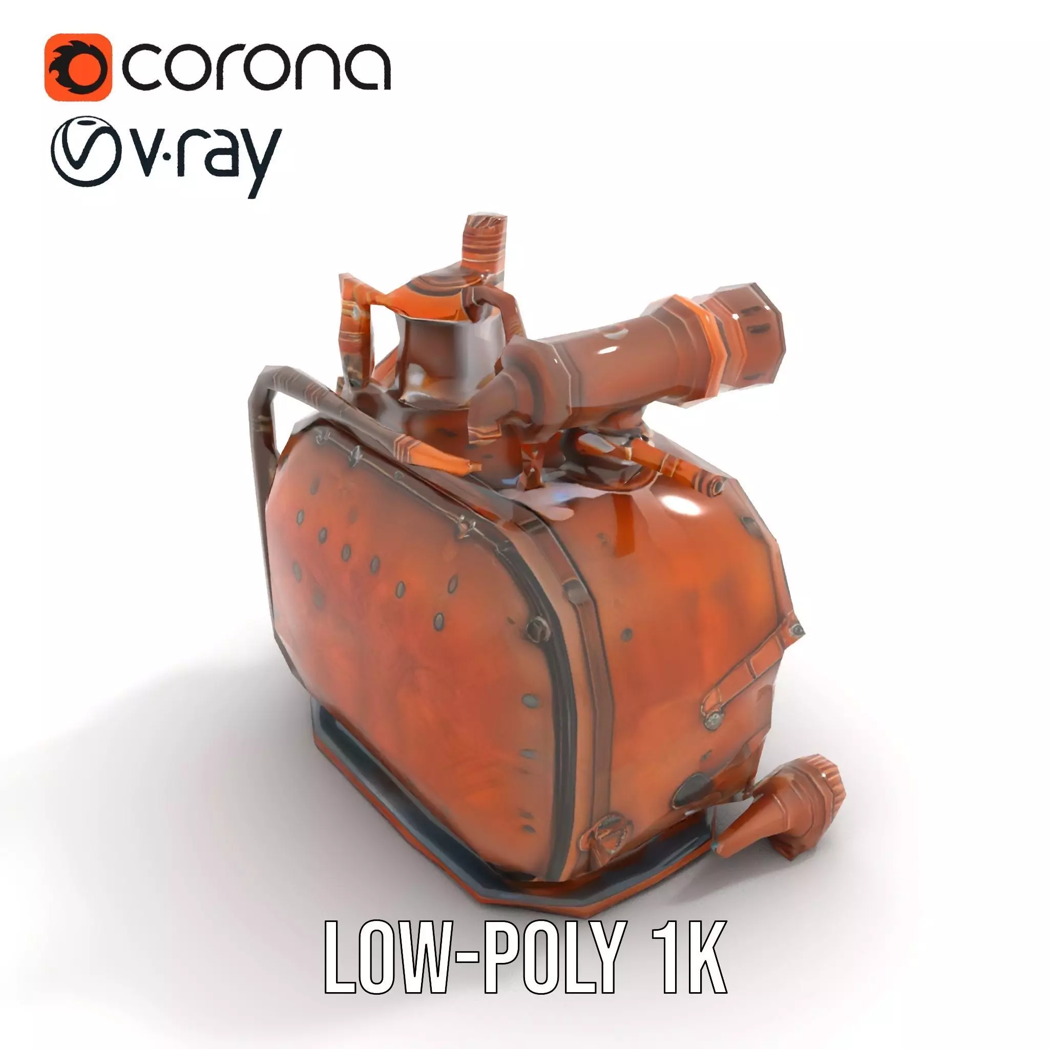 Steampunk Boiler Model Pack with Intricate Details Low-poly 3D model_9