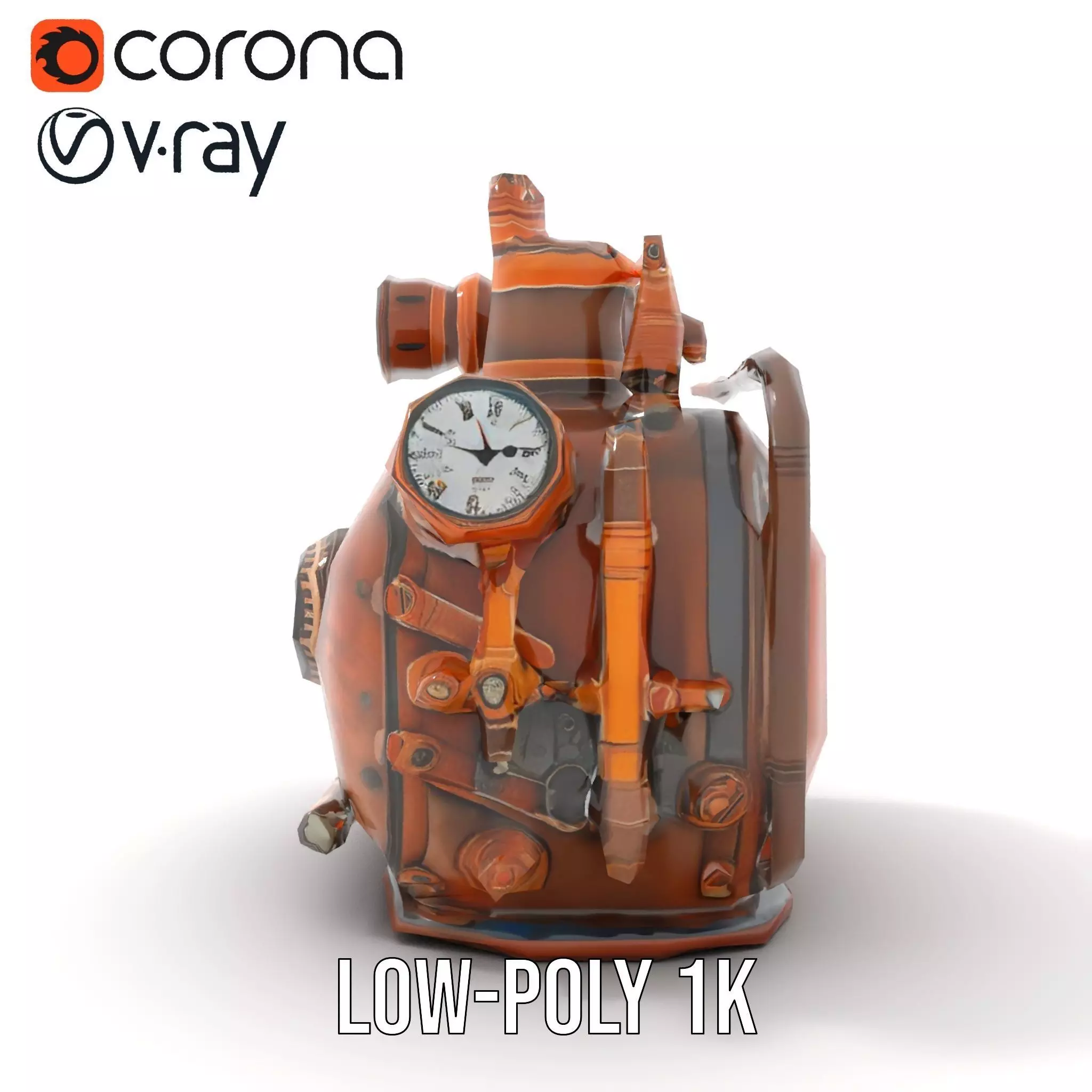 Steampunk Boiler Model Pack with Intricate Details Low-poly 3D model_12