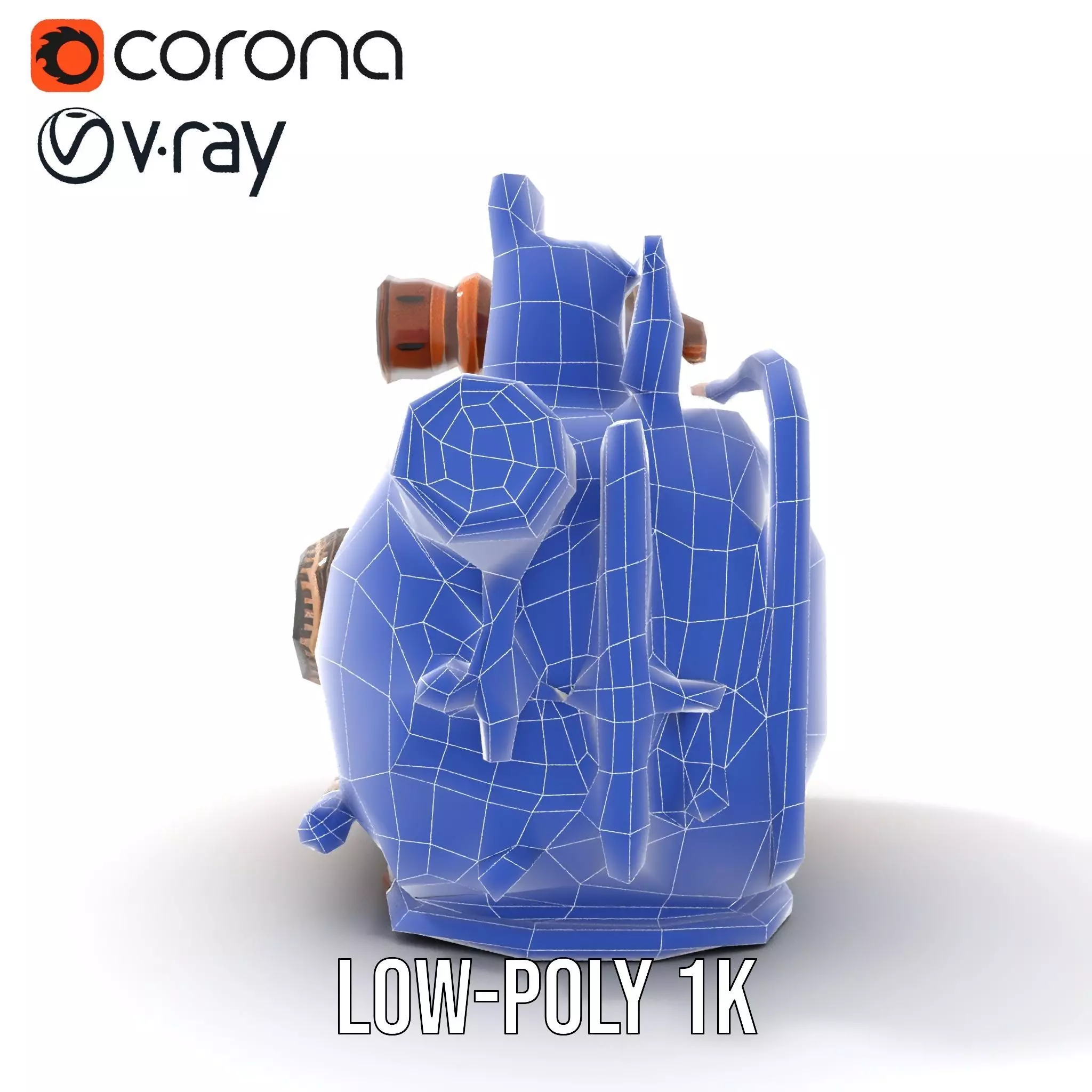 Steampunk Boiler Model Pack with Intricate Details Low-poly 3D model_30