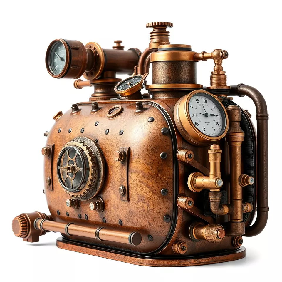 Steampunk Boiler Model Pack with Intricate Details Low-poly 3D model_2