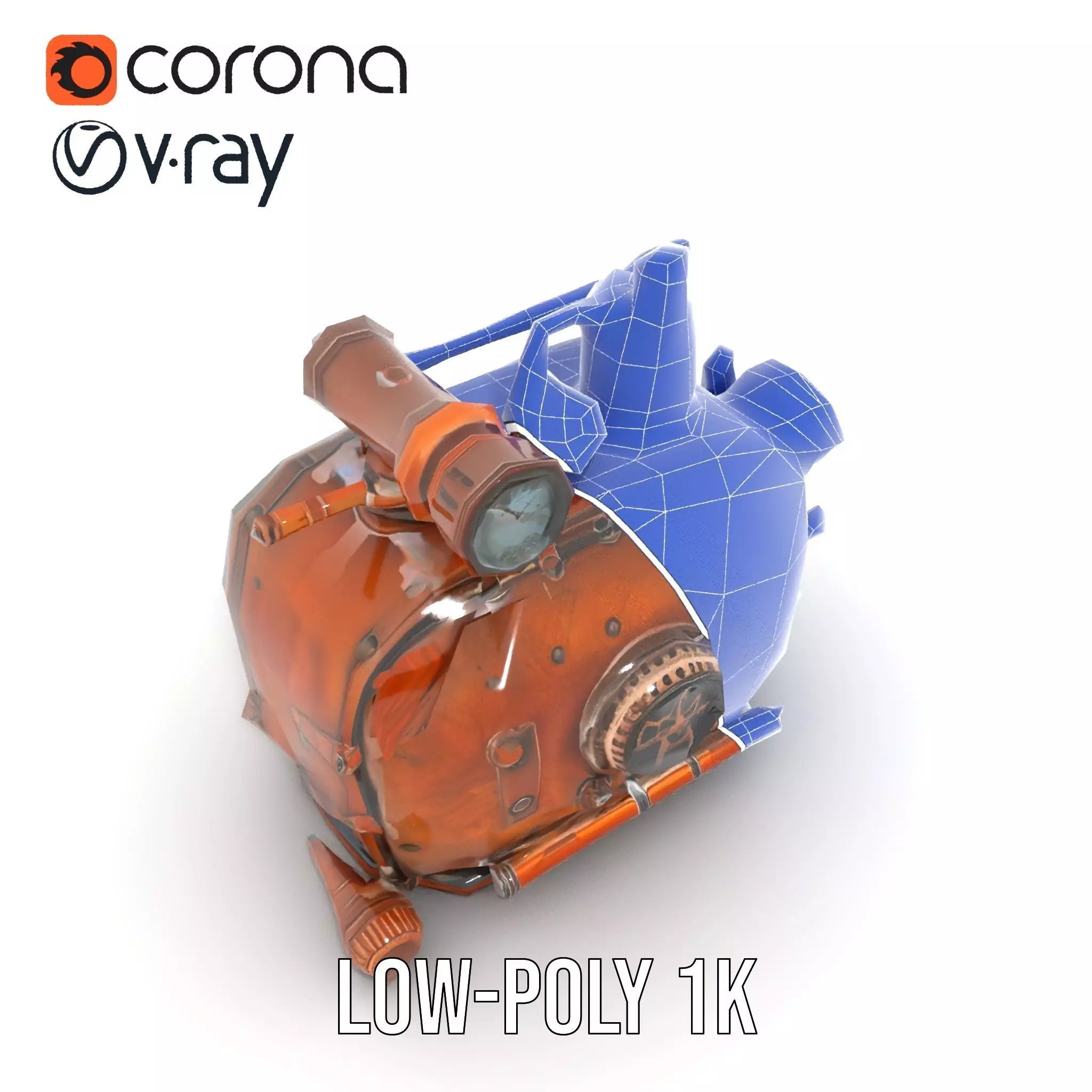 Steampunk Boiler Model Pack with Intricate Details Low-poly 3D model_25