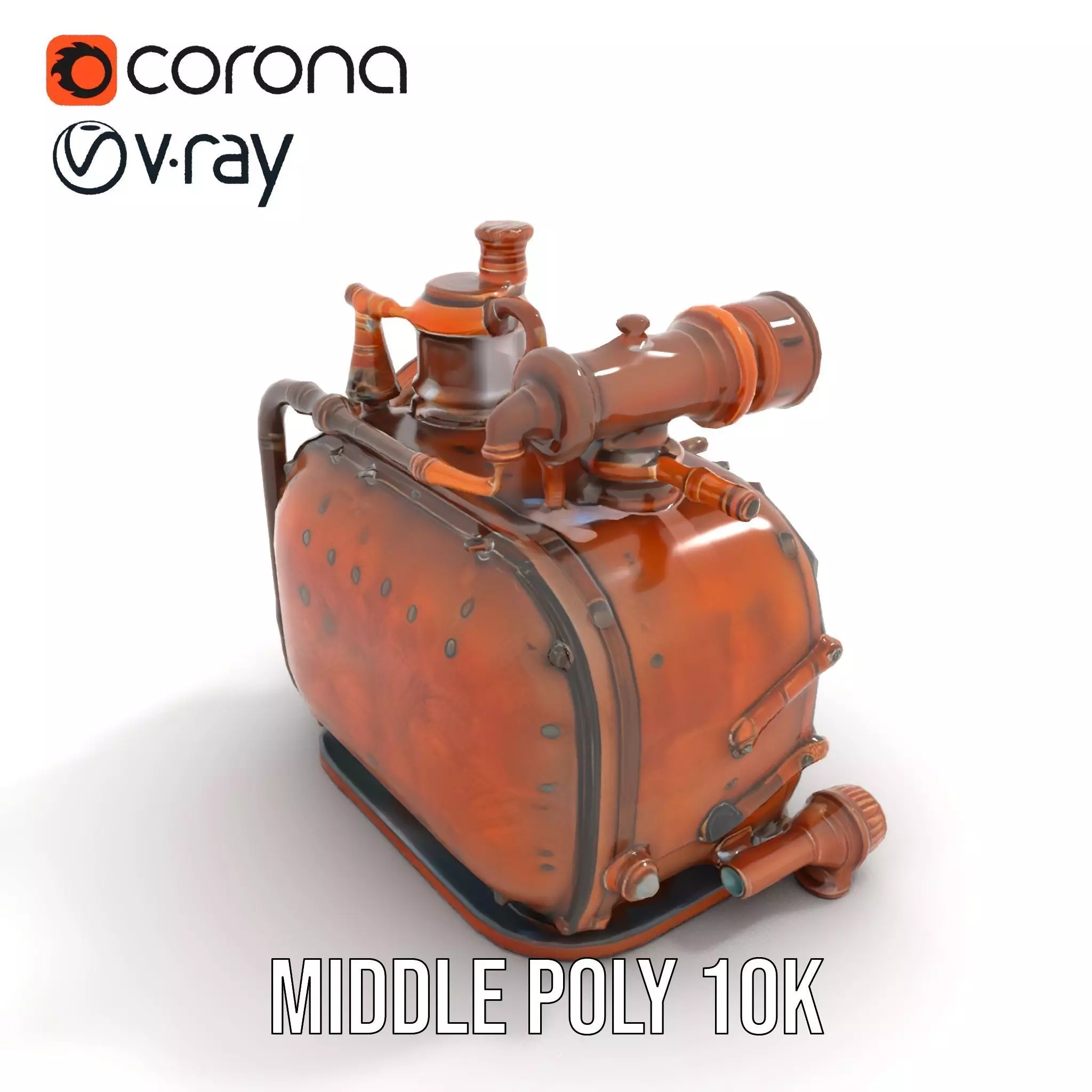 Steampunk Boiler Model Pack with Intricate Details Low-poly 3D model_11