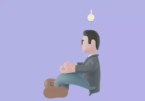 Stylized 3D Male Teacher Character-Cartoon Meditation Idea Pose 3D model_3