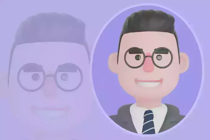 Stylized 3D Male Teacher Character-Cartoon Meditation Idea Pose