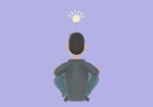 Stylized 3D Male Teacher Character-Cartoon Meditation Idea Pose 3D model_4