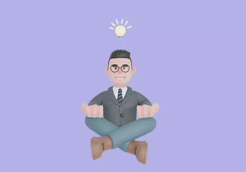 Stylized 3D Male Teacher Character-Cartoon Meditation Idea Pose 3D model_2