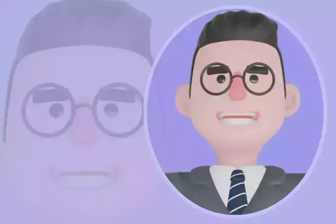 Stylized 3D Male Teacher Character - Cartoon T-Pose Model