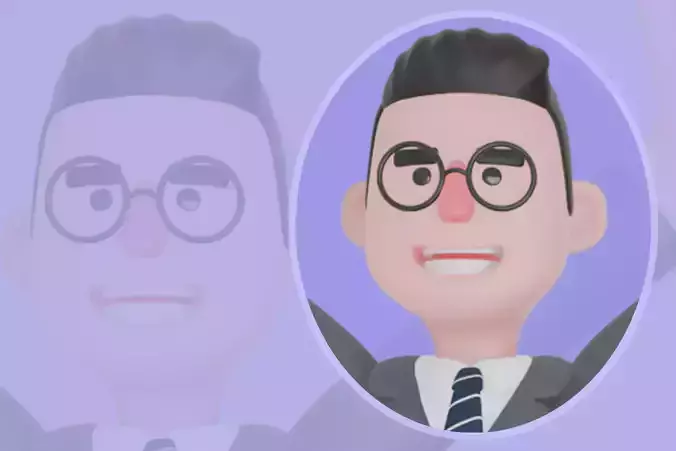 Stylized 3D Male Teacher Character - Celebration on Graph Bars