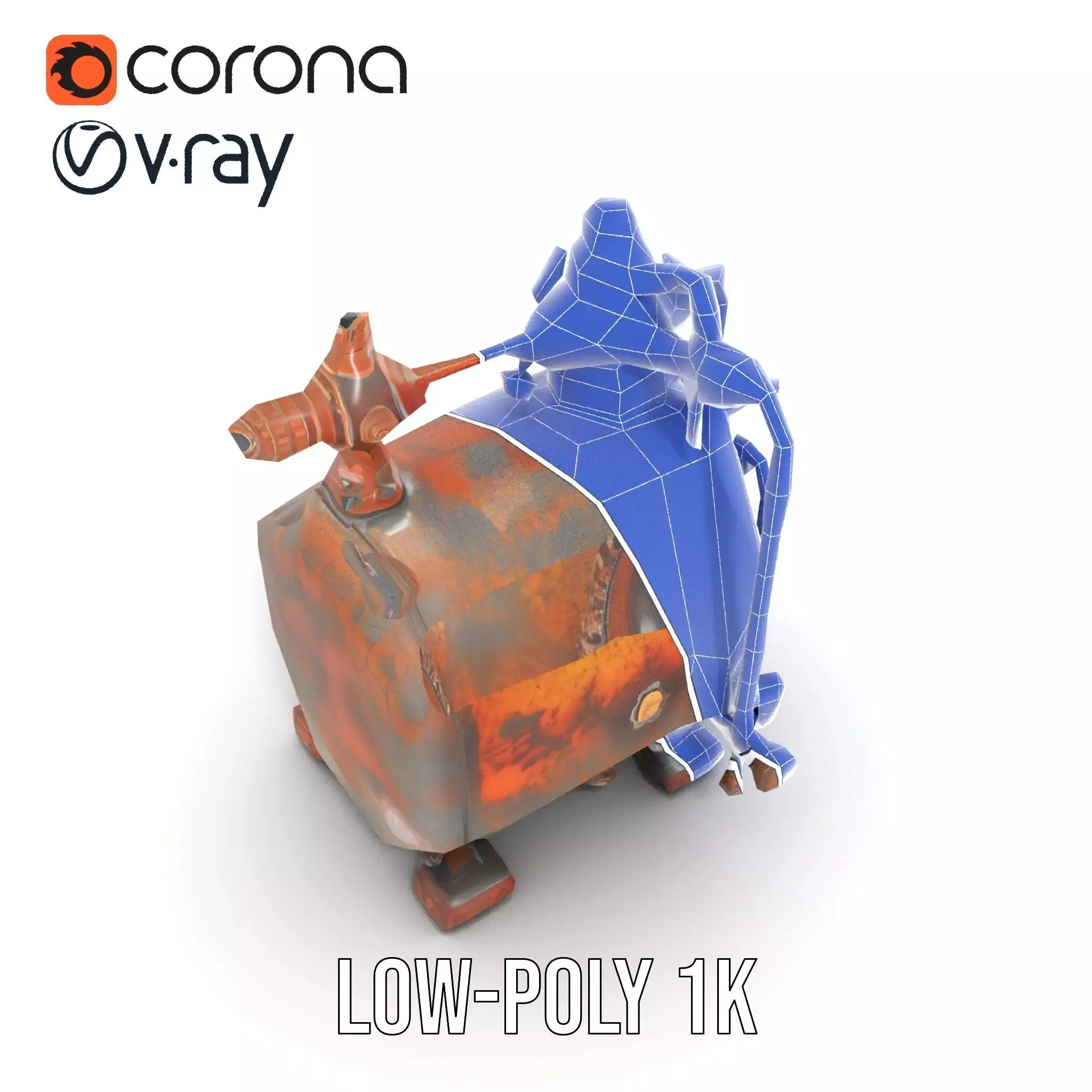 Steampunk Industrial Boiler Model Pack Low-poly 3D model_31