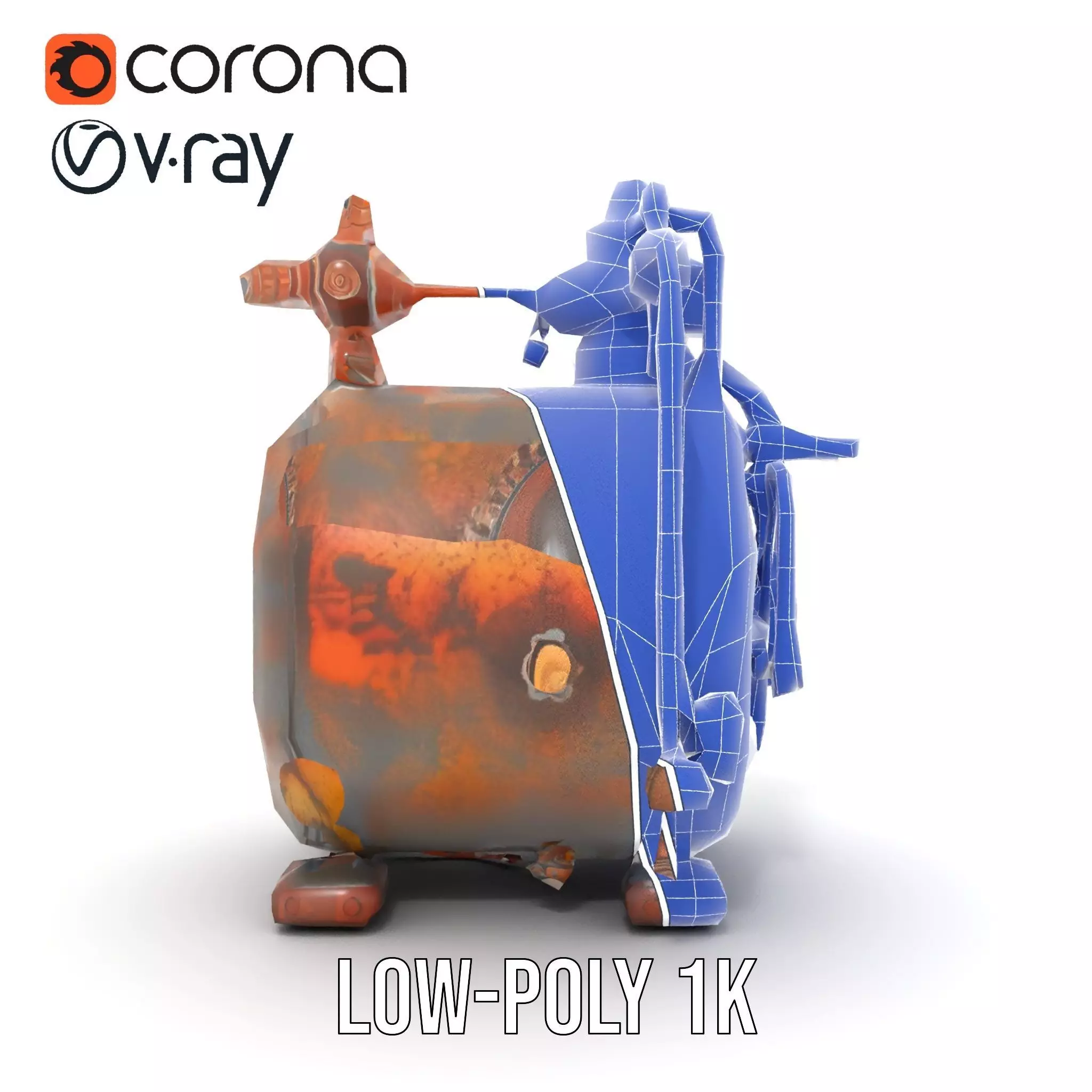 Steampunk Industrial Boiler Model Pack Low-poly 3D model_22