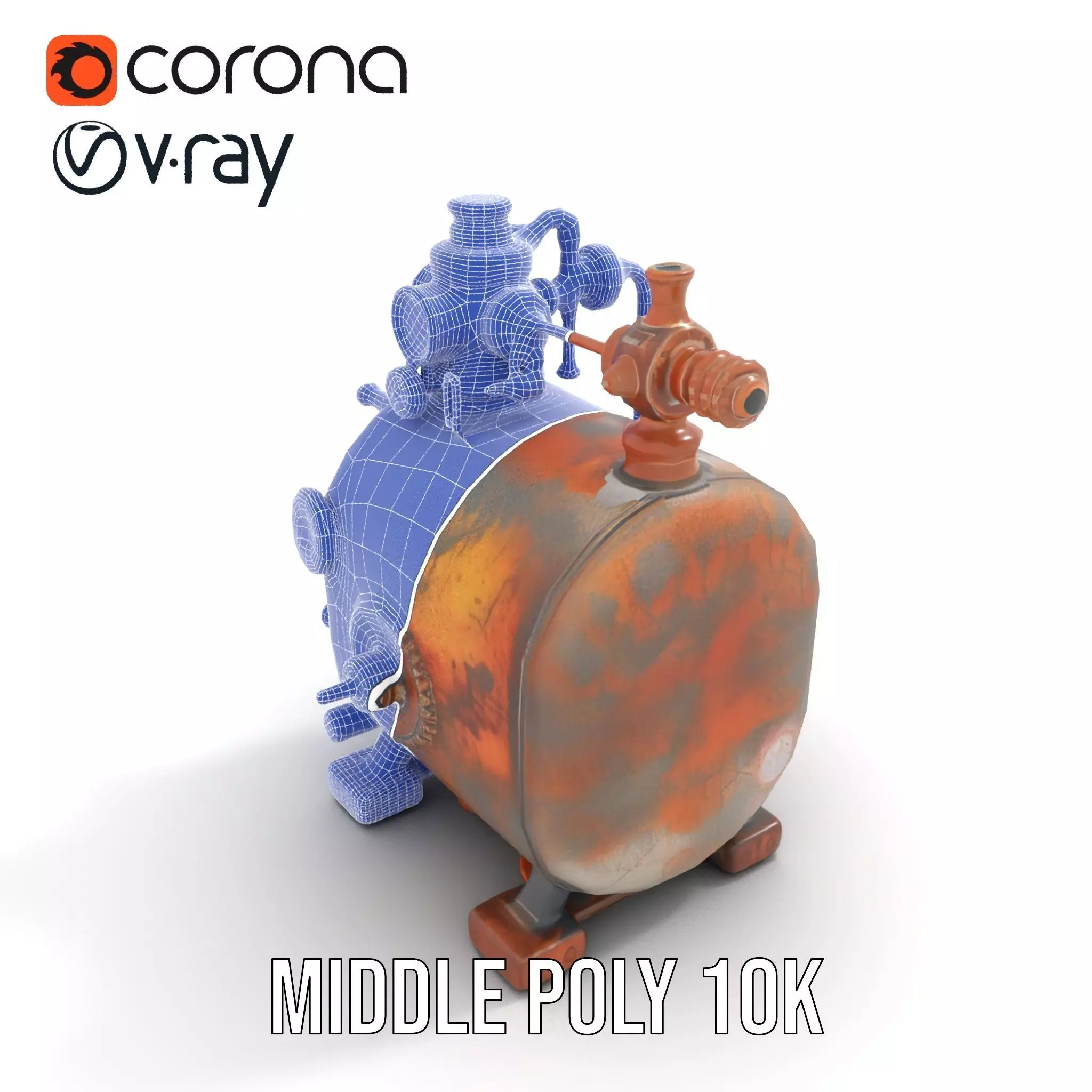 Steampunk Industrial Boiler Model Pack Low-poly 3D model_21