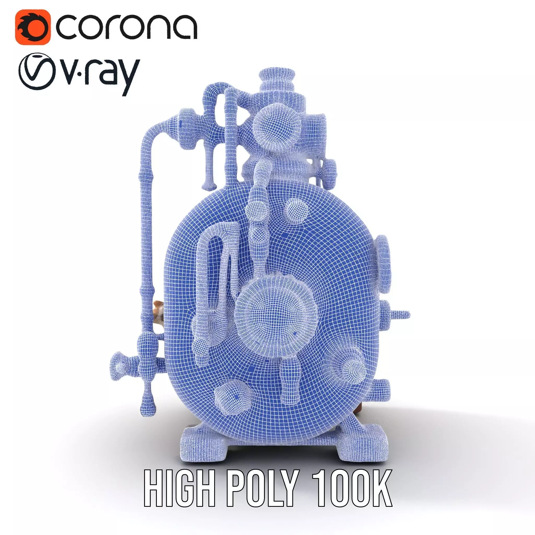 Steampunk Industrial Boiler Model Pack Low-poly 3D model_32