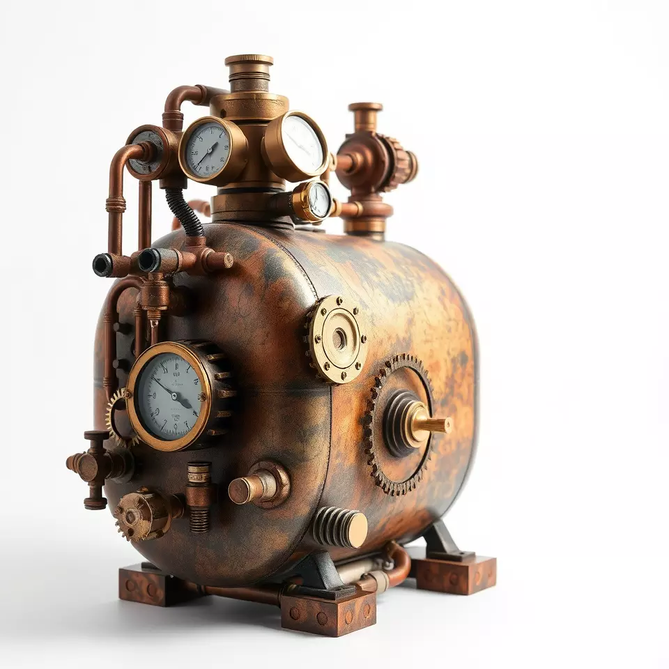 Steampunk Industrial Boiler Model Pack Low-poly 3D model_2
