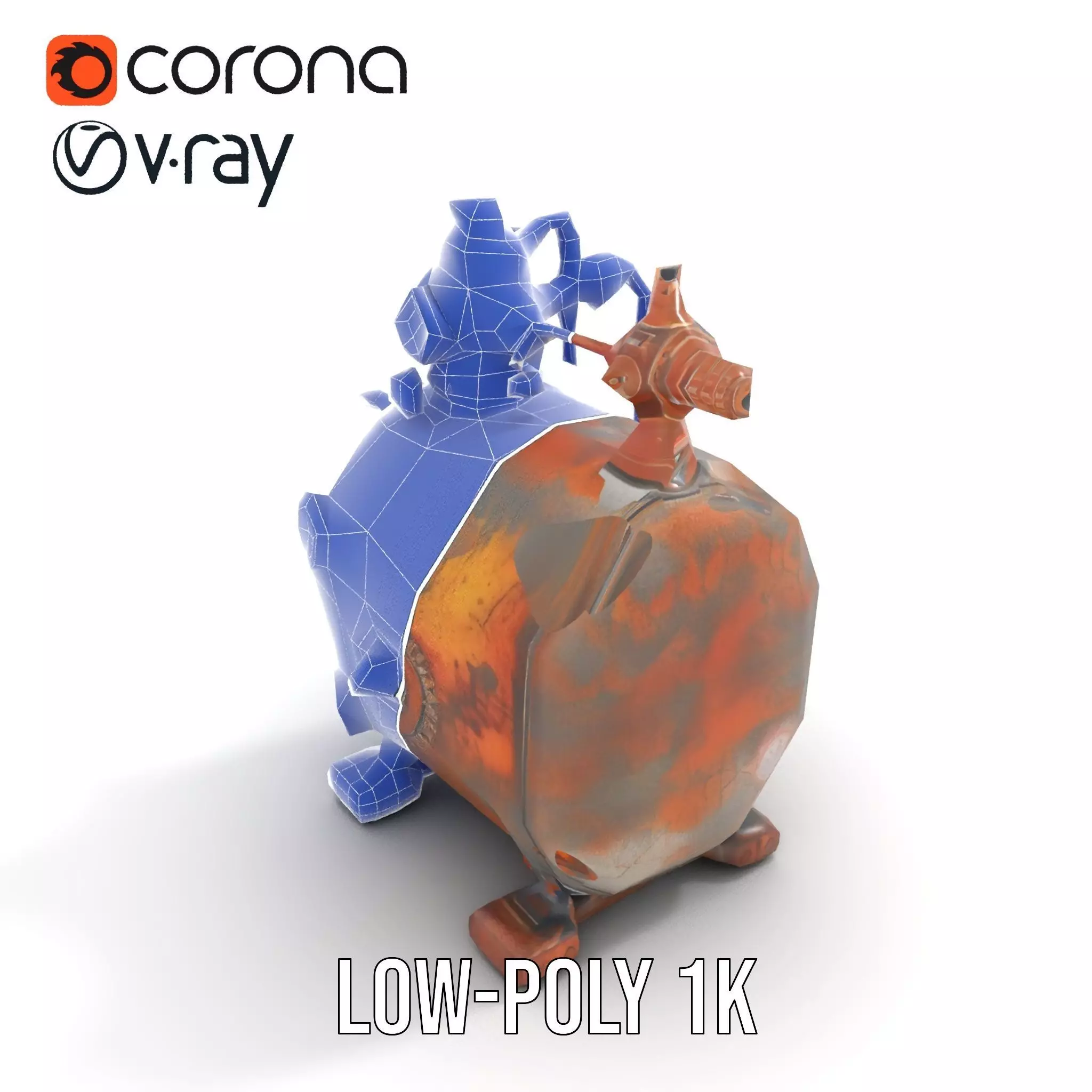 Steampunk Industrial Boiler Model Pack Low-poly 3D model_19