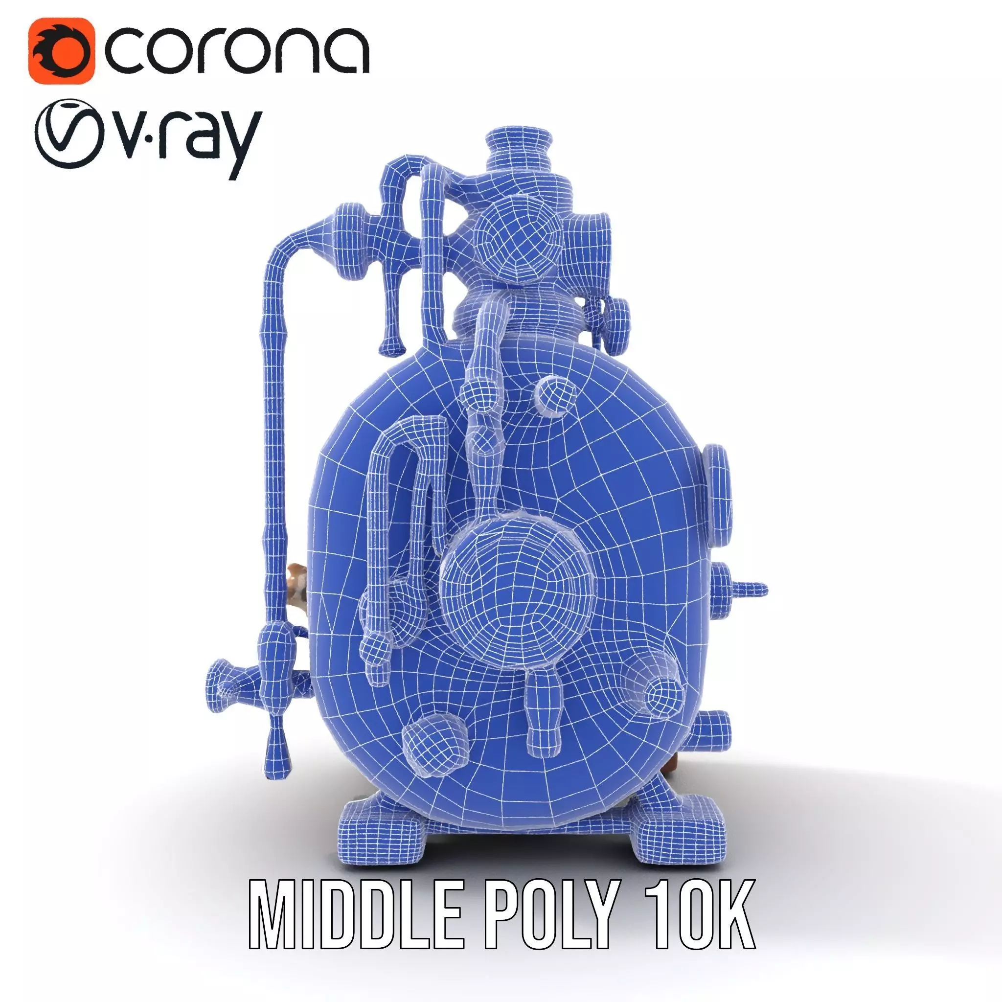 Steampunk Industrial Boiler Model Pack Low-poly 3D model_27