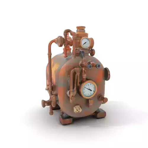 Steampunk Industrial Boiler Model Pack Low-poly 3D model