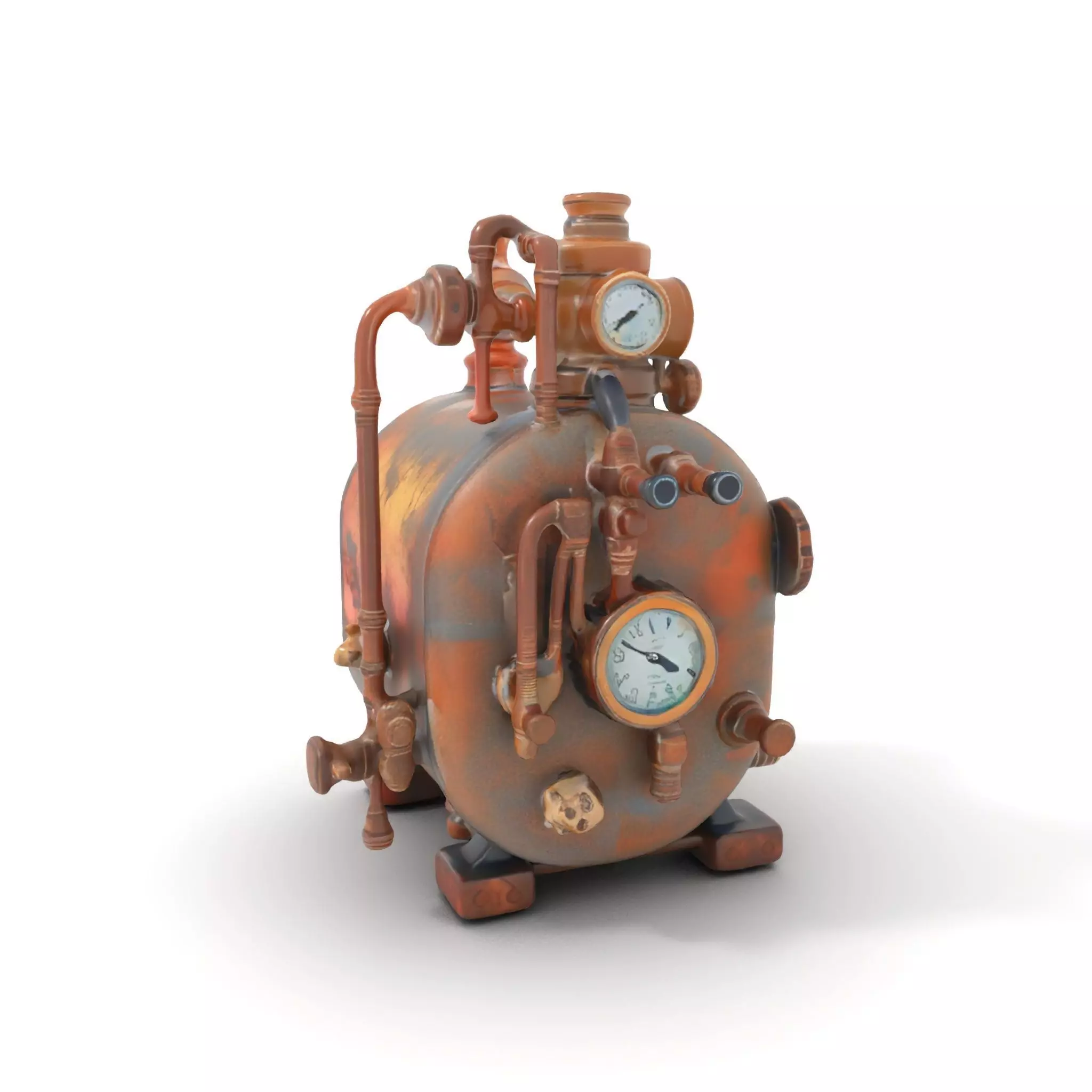 Steampunk Industrial Boiler Model Pack Low-poly 3D model_0