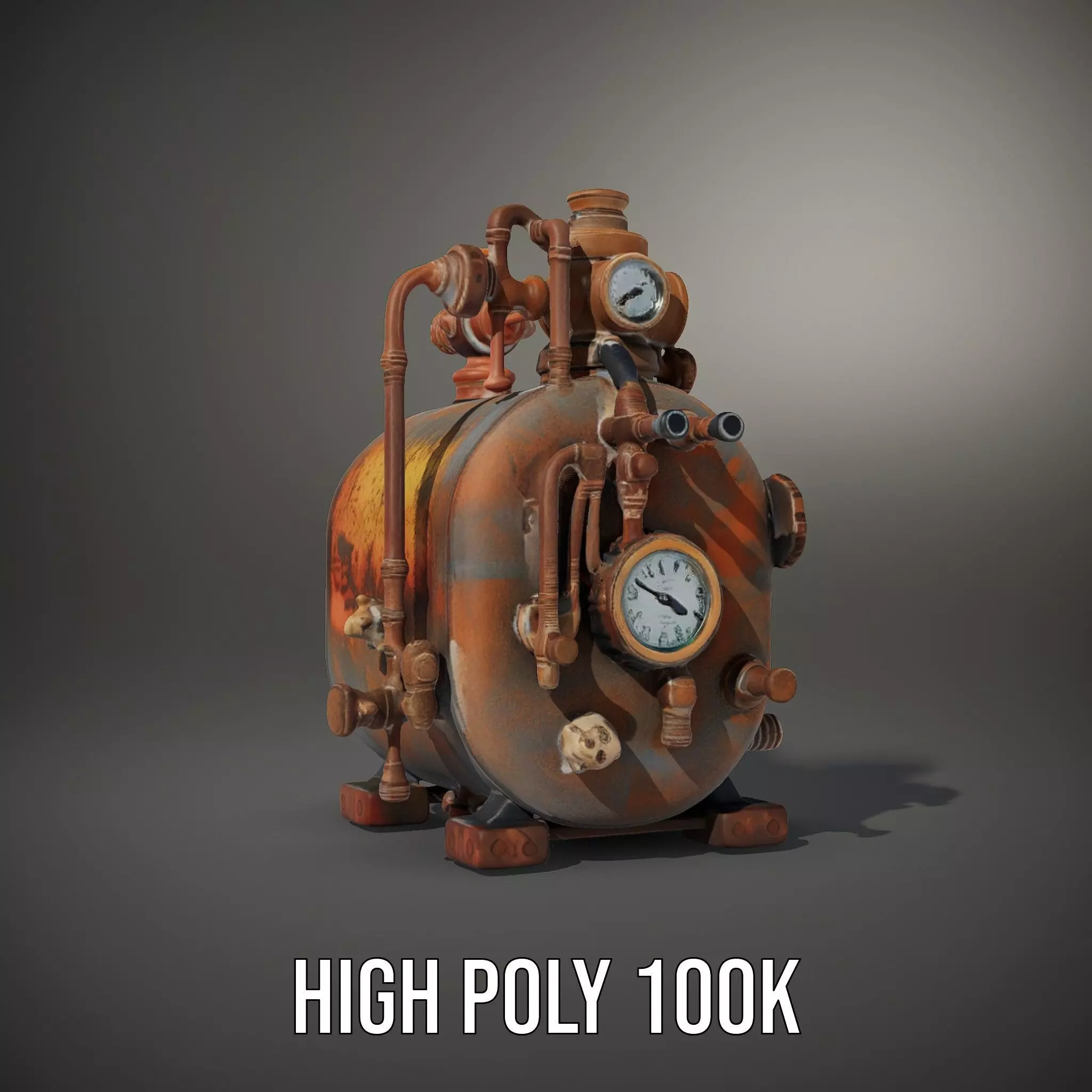 Steampunk Industrial Boiler Model Pack Low-poly 3D model_8