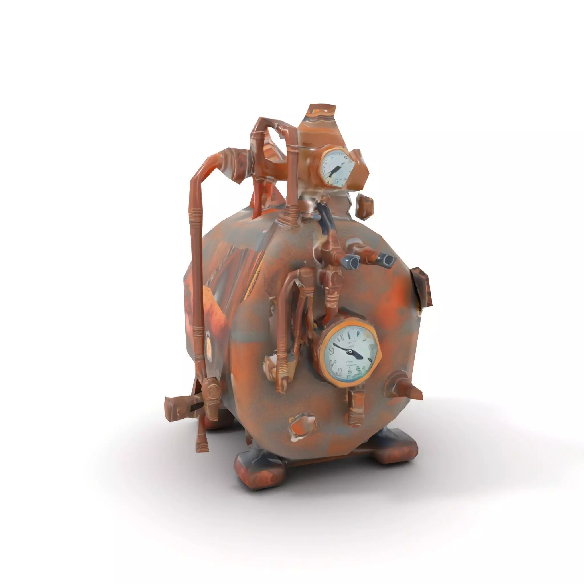 Steampunk Industrial Boiler Model Pack Low-poly 3D model_16